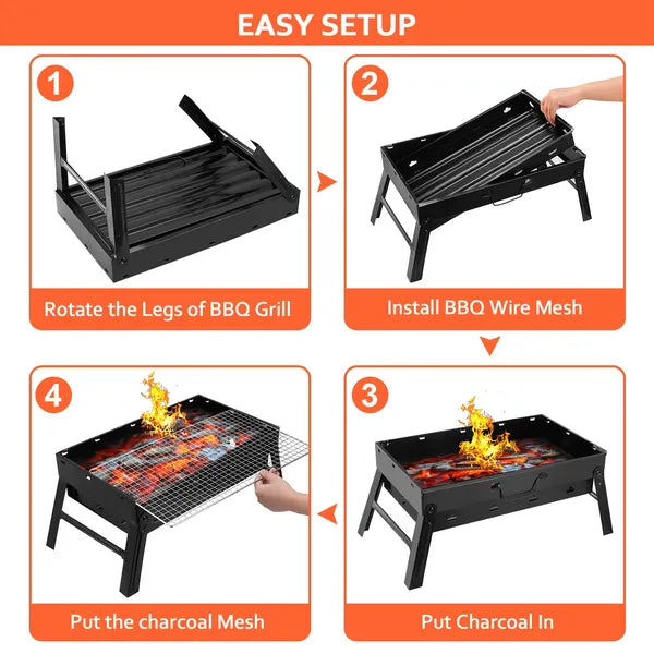 BBQ Charcoal Grill Grill Lightweight Smoker Grill For Camping Picnics