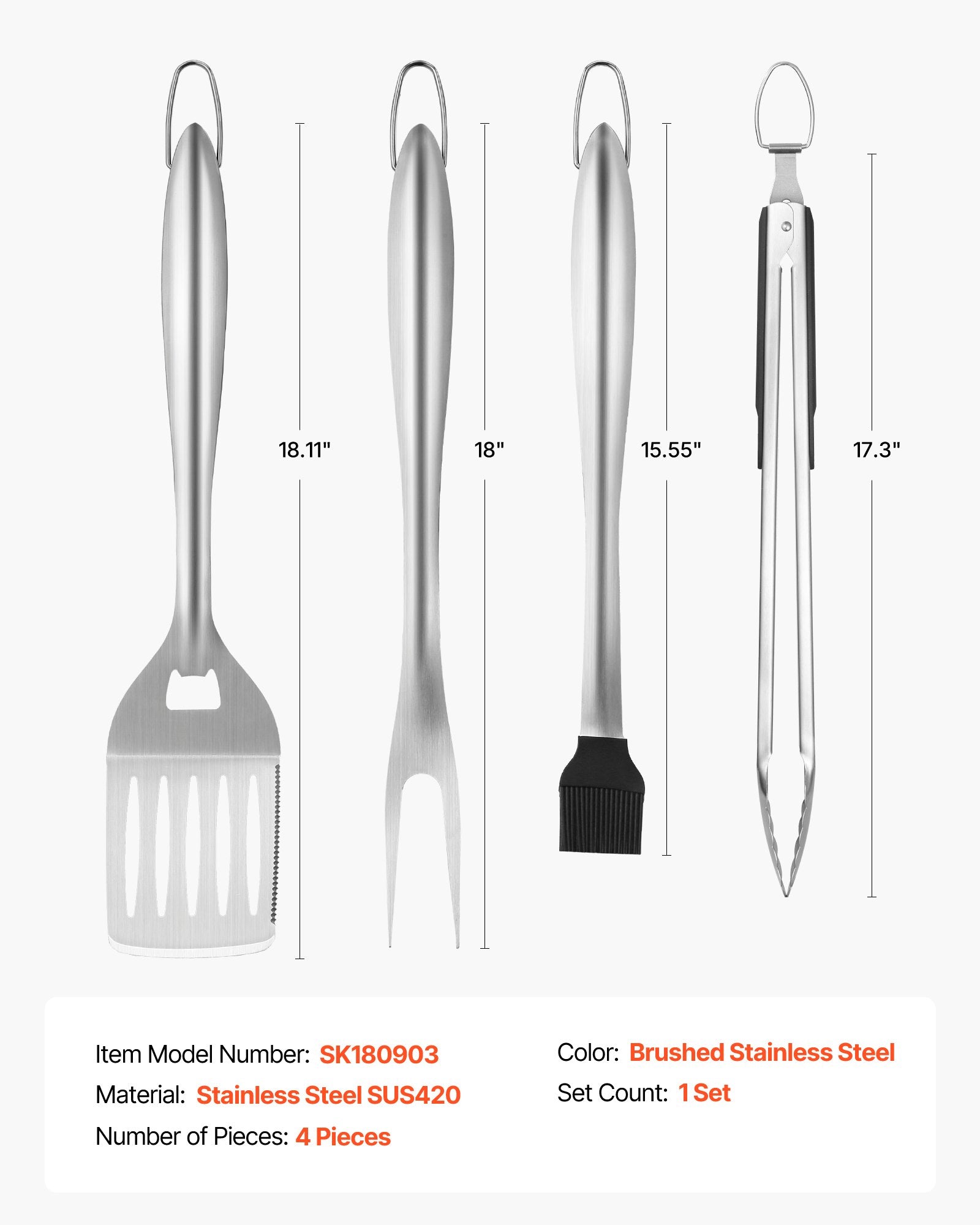 4PCS Grilling Tool Set BBQ