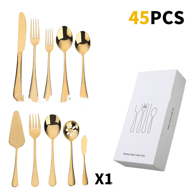 45 Piece Golden Western Cutlery Set full collection