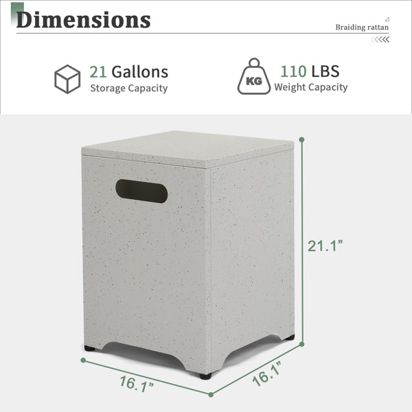 Marble Color Gas Storage Courtyard Table front view